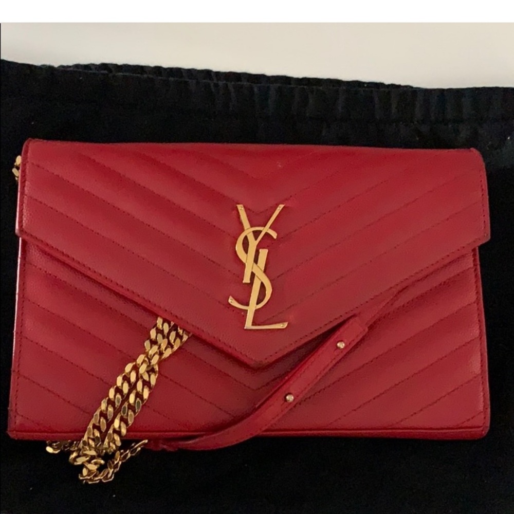YVES SAINT LAURENT Grain De Poudre Chain Wallet